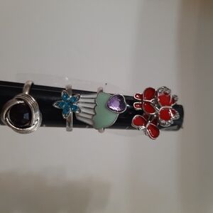 New Pappazzi Kids Multicolor Adjustable Ring Set 10